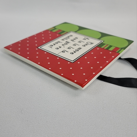 Plain Jane Co Holiday Ceramic Wall Hanging Trivet - One More Fa La La La La - Picture 11 of 13